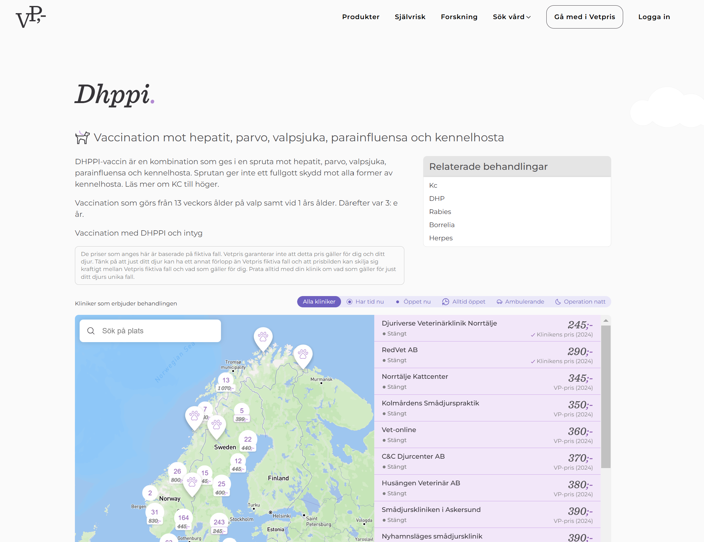 Vaccinationspriser i Sverige